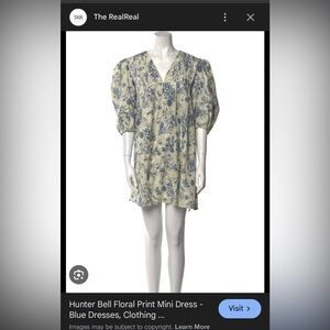 Hunter Bell Cream and Blue Floral Mini Dress